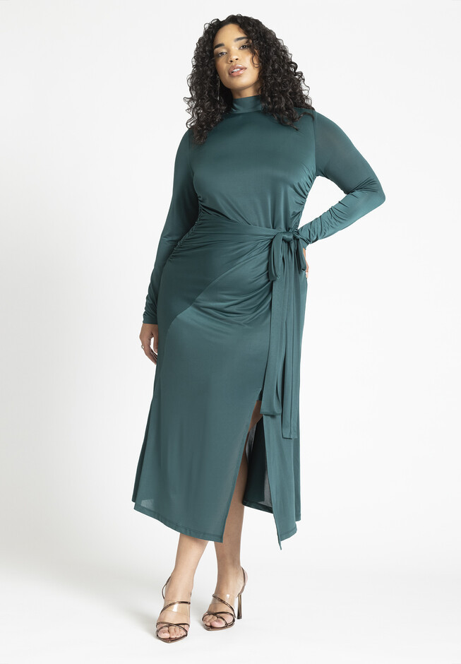 Funnel Neck Midi Dress | Eloquii