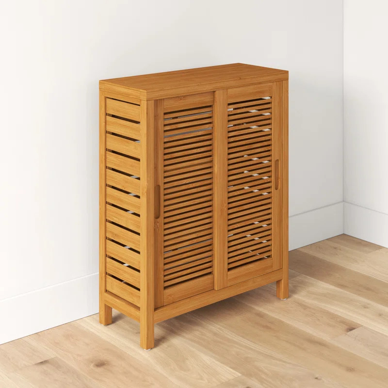 Dotted Line™ Ayden Solid Bamboo Wood Freestanding Bathroom Cabinet & Reviews | Wayfair | Wayfair North America