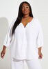 Linen Blend Peasant Top | Ashley Stewart