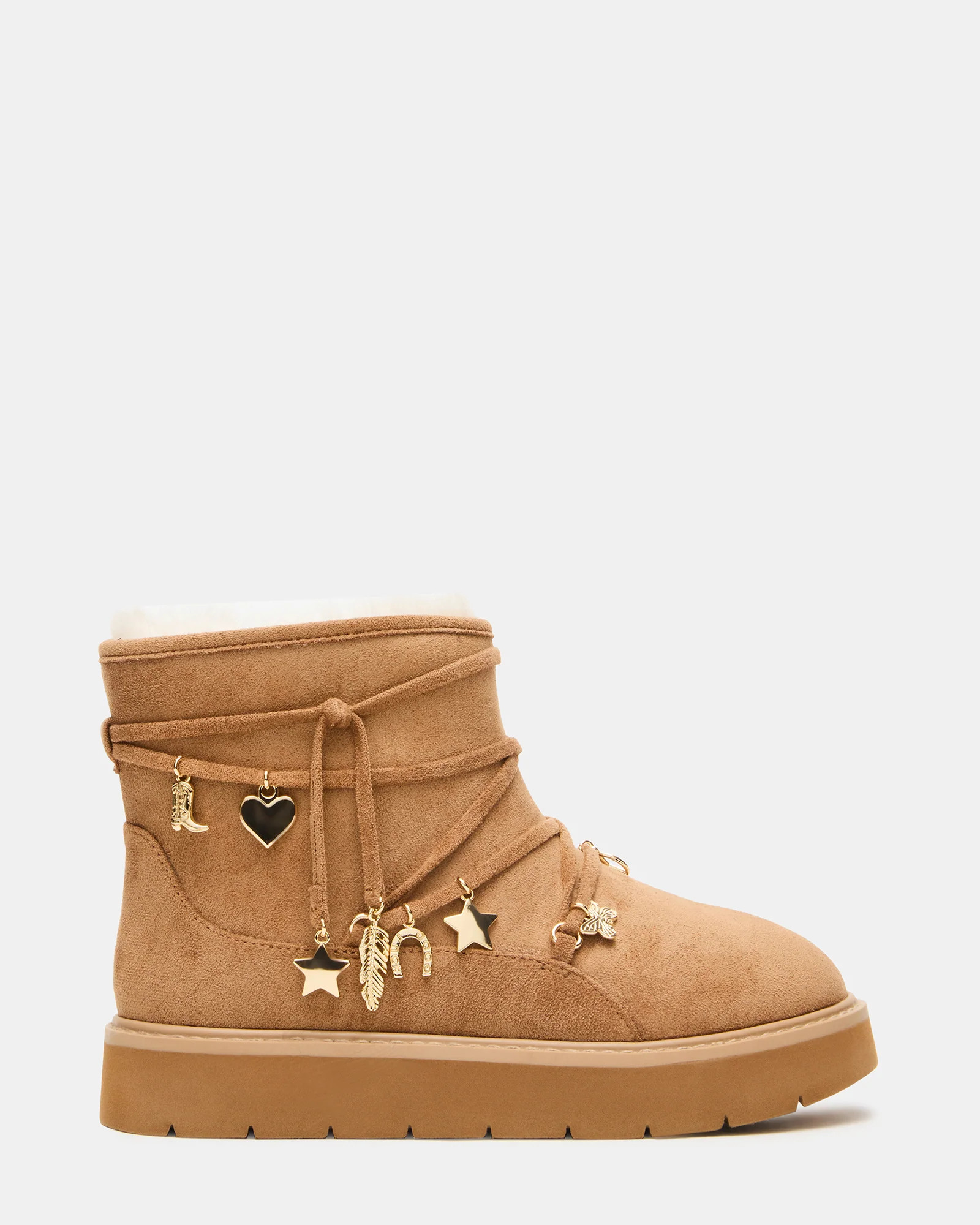 Kids' SIGMA Cognac Lug Faux Fur Girls' Ankle Boot | Steve Madden (US)