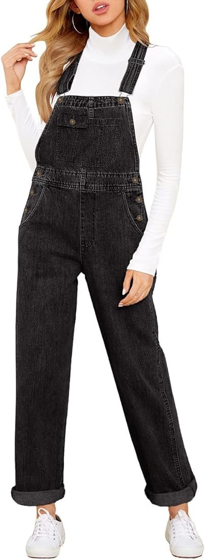 Amazon.com: Vetinee Women's Indigo Skylight Bib Women Overalls Casual Jeans Overalls for Women Po... | Amazon (US)