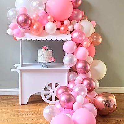 London Vierston Pink Balloon Garland & Arch Kit; 100 Pink, Rose Gold, White Balloons; Party Decor... | Amazon (US)