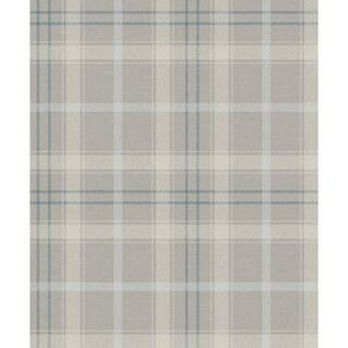 NextWall Argos Grey Blue Tailor Plaid Vinyl Peel and Stick Wallpaper Roll (Covers 31.35 sq. ft.) ... | The Home Depot