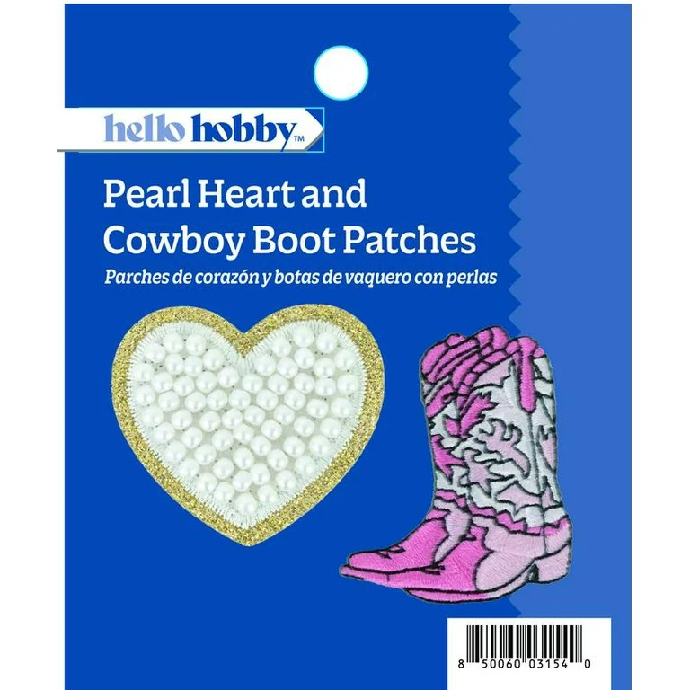 Hello Hobby Pearl Heart and Boot Patches | Walmart (US)