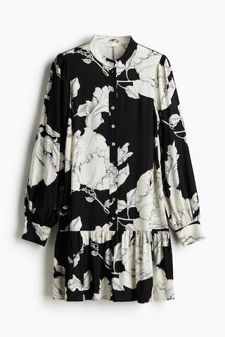 H & M - Patterned Viscose Dress - Black | H&M (US + CA)