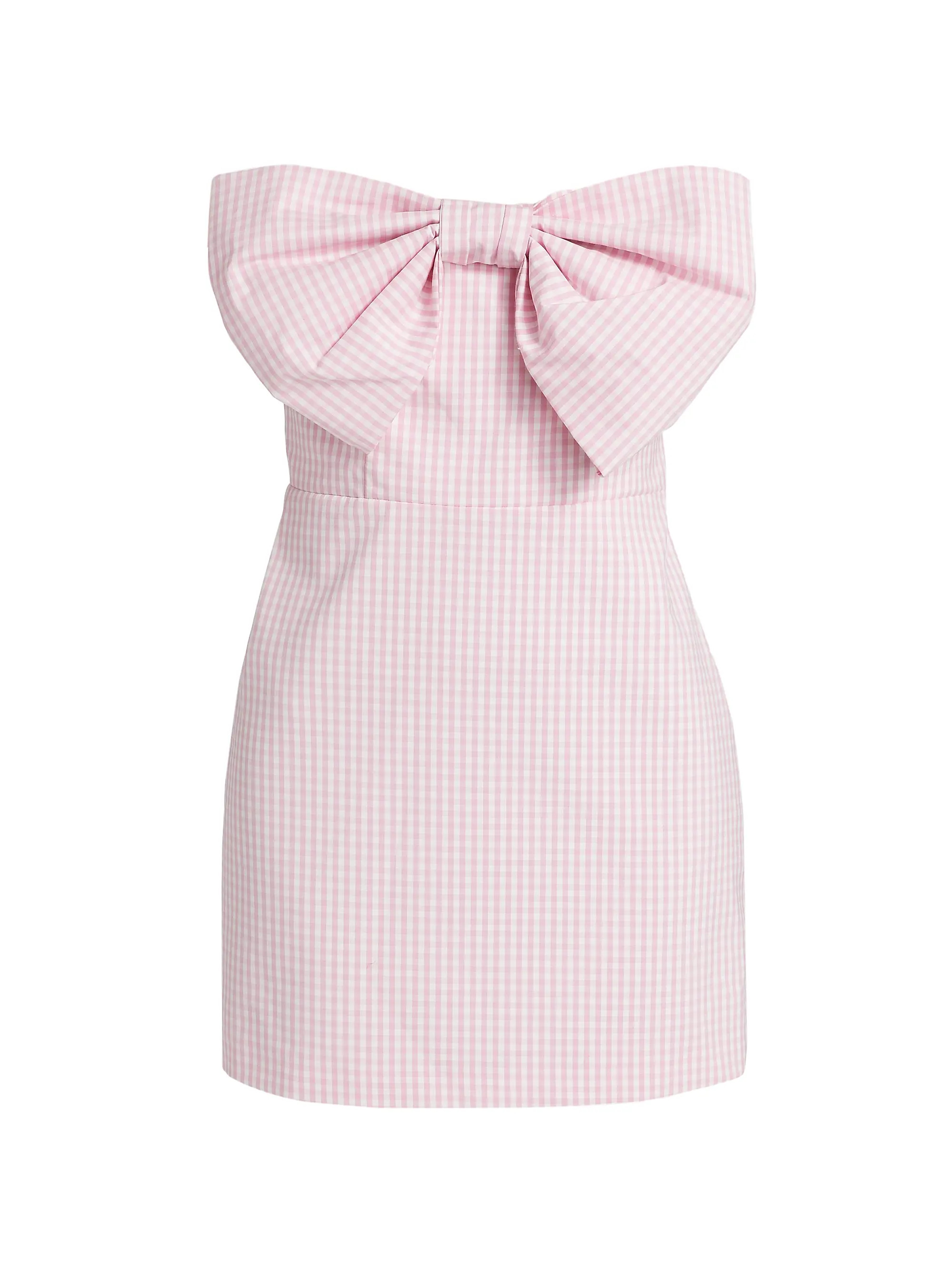 Bellica Gingham Cotton Poplin Bow Minidress | Saks Fifth Avenue
