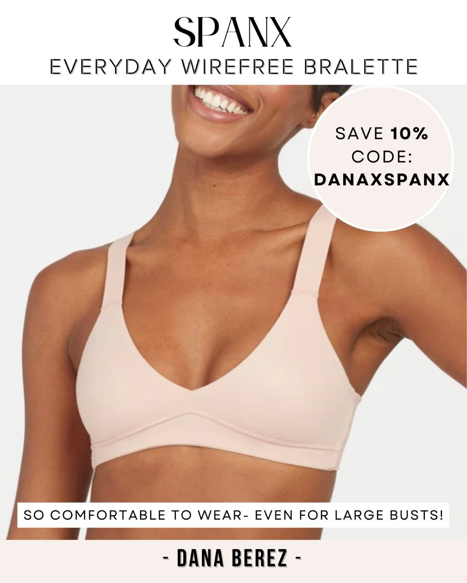 My favorite wirefree padless bralette that works with larger busts! Feels like nothing on (I have 3 and new colors just launched) 

Save 10% off code: DANAXSPANX 

#bralette #bra #bestbra #bralettes 

#LTKU #LTKSeasonal #LTKFind