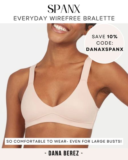 My favorite wirefree padless bralette that works with larger busts! Feels like nothing on (I have 3 and new colors just launched) 

Save 10% off code: DANAXSPANX 

#bralette #bra #bestbra #bralettes 

#LTKU #LTKSeasonal #LTKFind