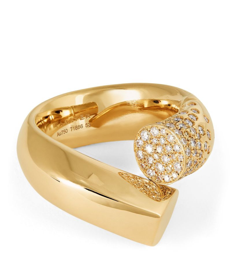 Tabayer Yellow Gold And Pavé Diamond Oera Ring | Harrods