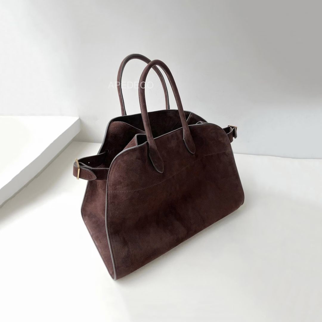 Women Tote Bags, Luxury Suede Leather Tote Bags, Minimalist Handbags, Top Handle Bags, Suede Hand... | Etsy (US)