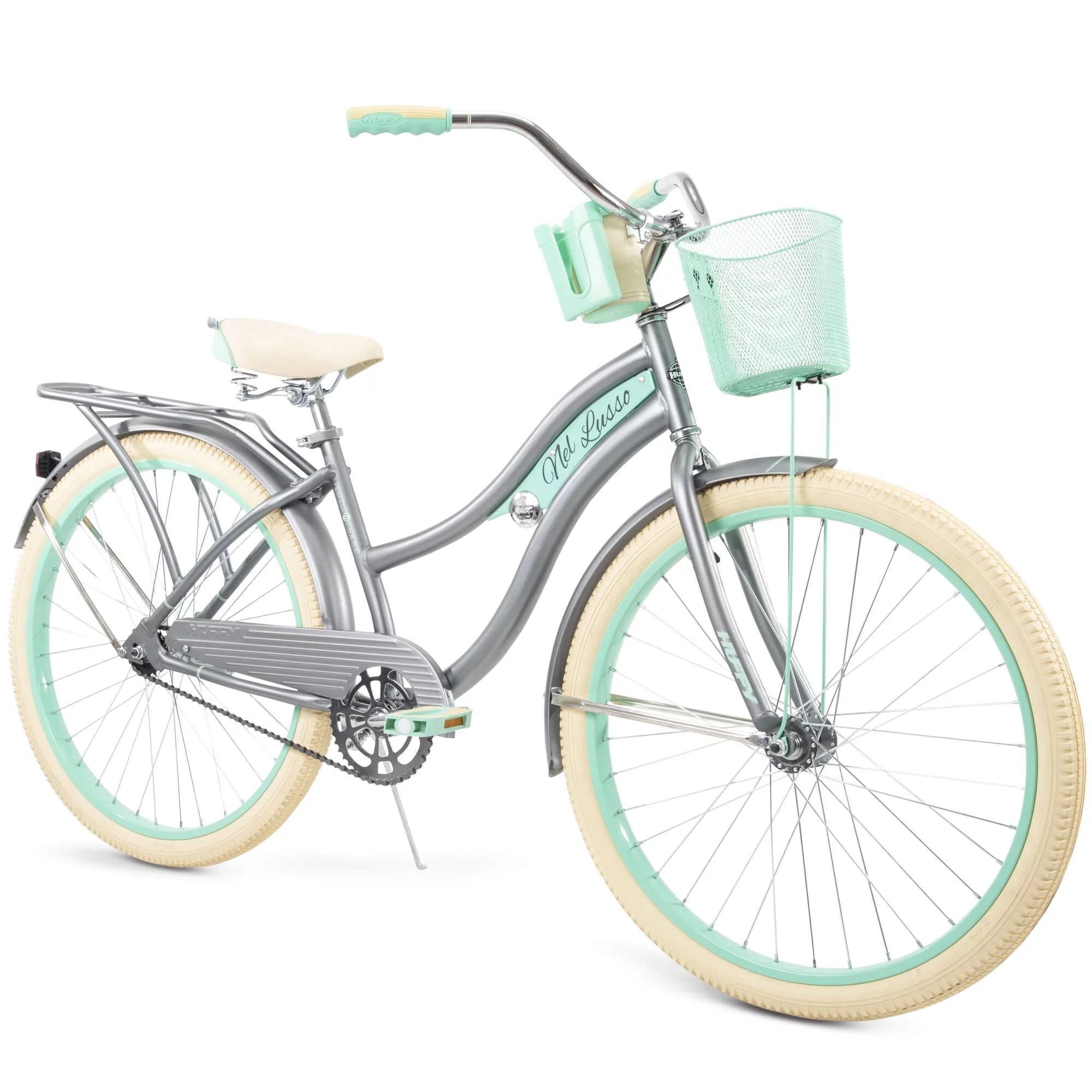 Huffy, Nel Lusso Classic Cruiser Bike with Perfect Fit Frame, Women's, Gray, 26" | Walmart (US)