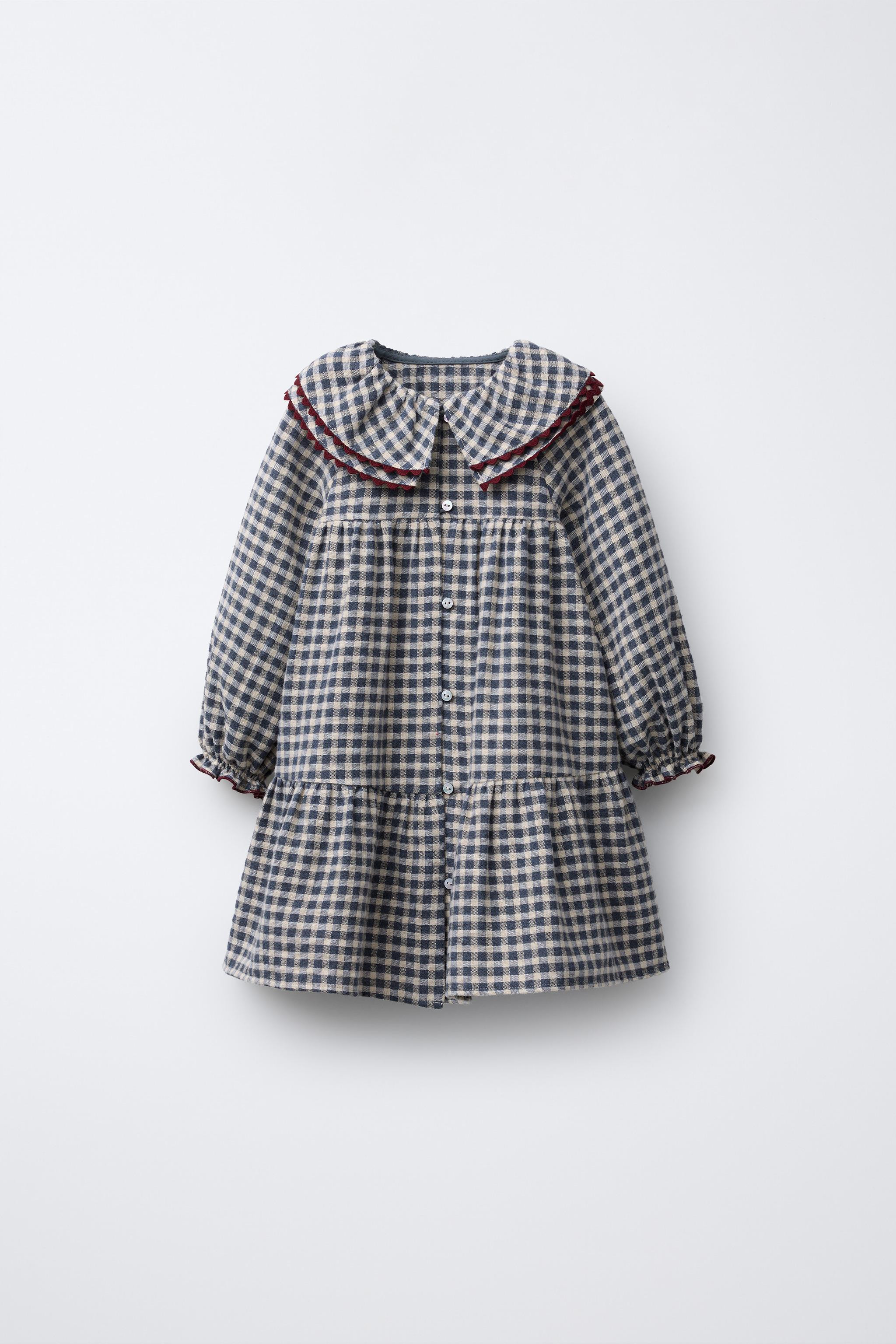 PLAID RIC-RAC TRIM DRESS | Zara Canada