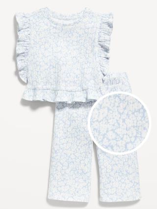 Short-Sleeve Ruffle-Trim Top and Wide-Leg Pants for Baby | Old Navy (US)