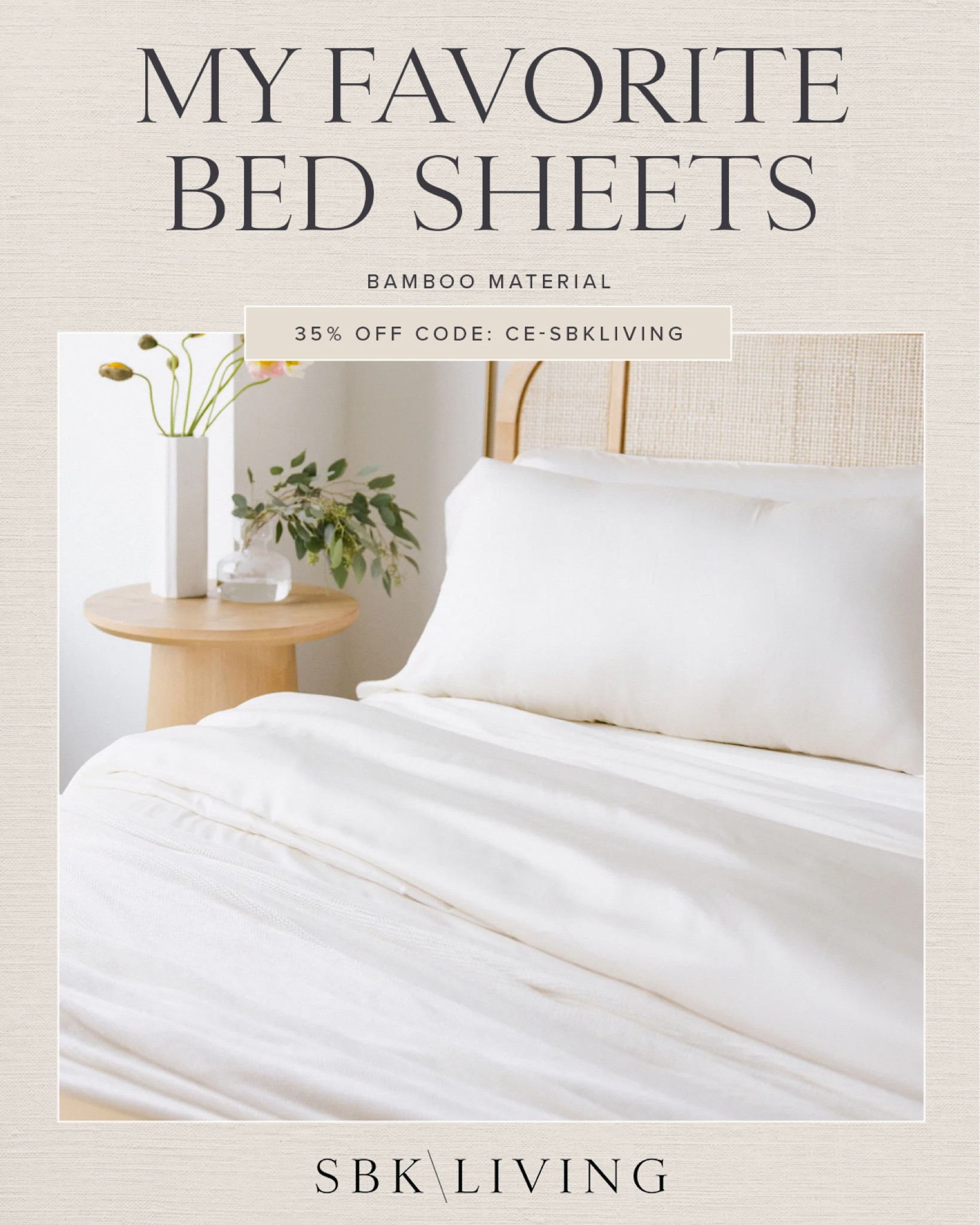 HOME  \ my favorite bed sheets! Use code CE-SBKLIVING for 35% off! 

Non-toxic
Bedding
Bedroom
Decor 

#LTKSaleAlert #LTKHome
