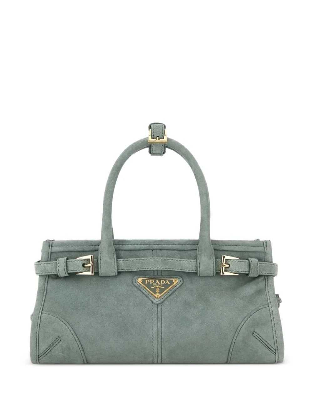 Prada Mini Bonnie Suede Tote Bag | Green | FARFETCH UK | Farfetch Global