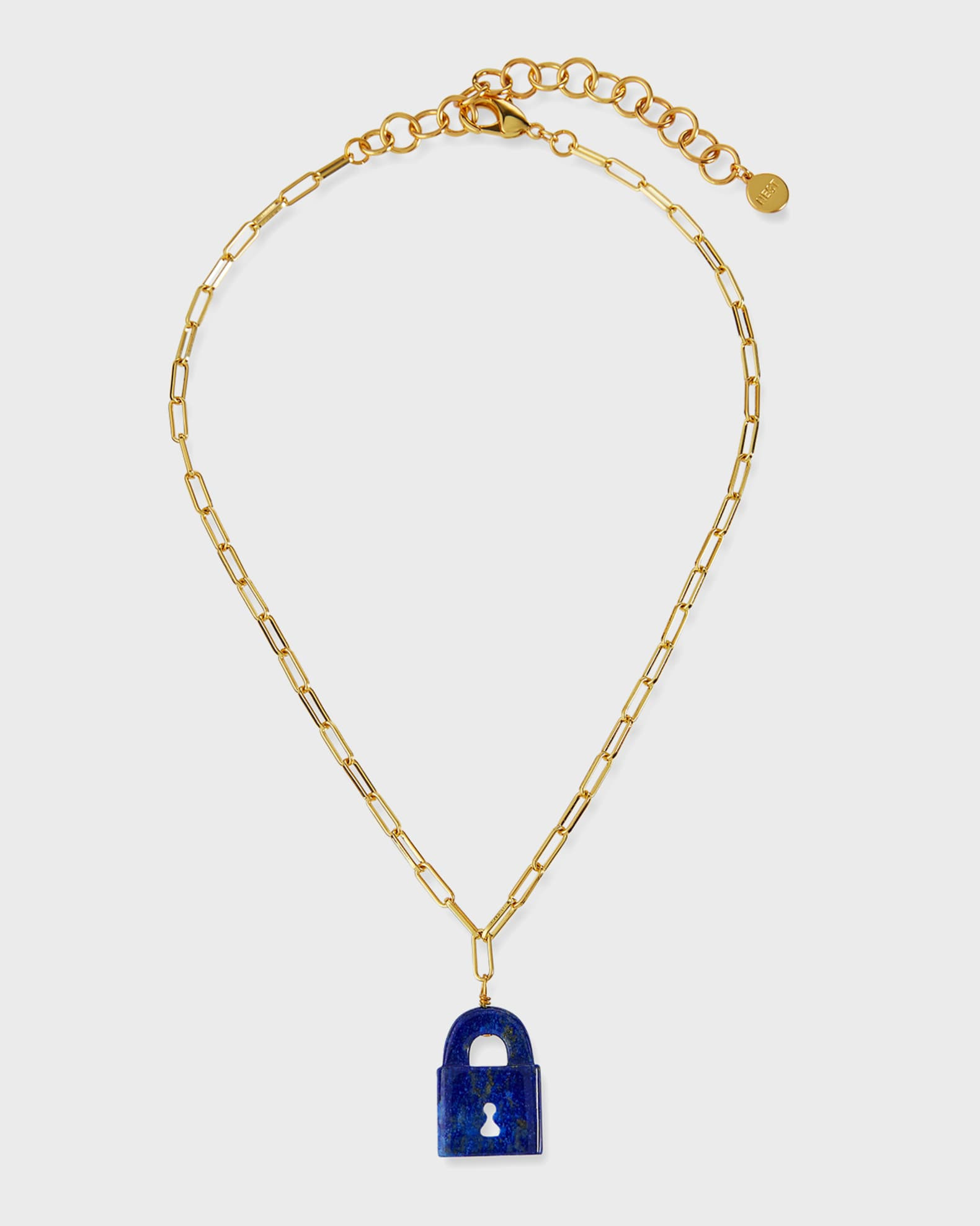 Lapis Lock Pendant Necklace | Neiman Marcus