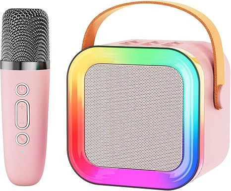 Mini Karaoke Machine Speaker for Kids Adults,Portable Bluetooth with 1-2 Wireless Microphones,Chr... | Amazon (US)