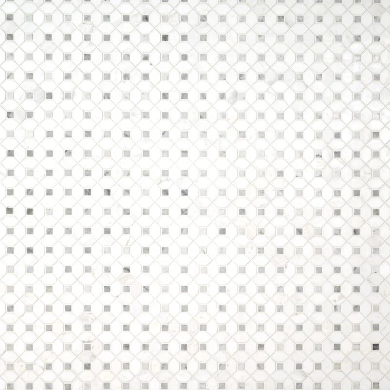 Bianco Dolomite 12.4 in. x 12.4 in. Polished Marble Mosaic Tile | Wayfair North America