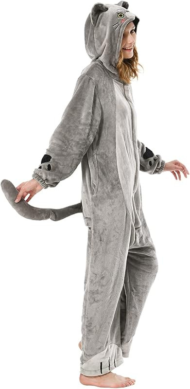 OLAOLA Adult Animal Onesie, Adult Unisex Onesies, Plush Cosplay Pajamas One-Piece Sleepwear Hallo... | Amazon (US)