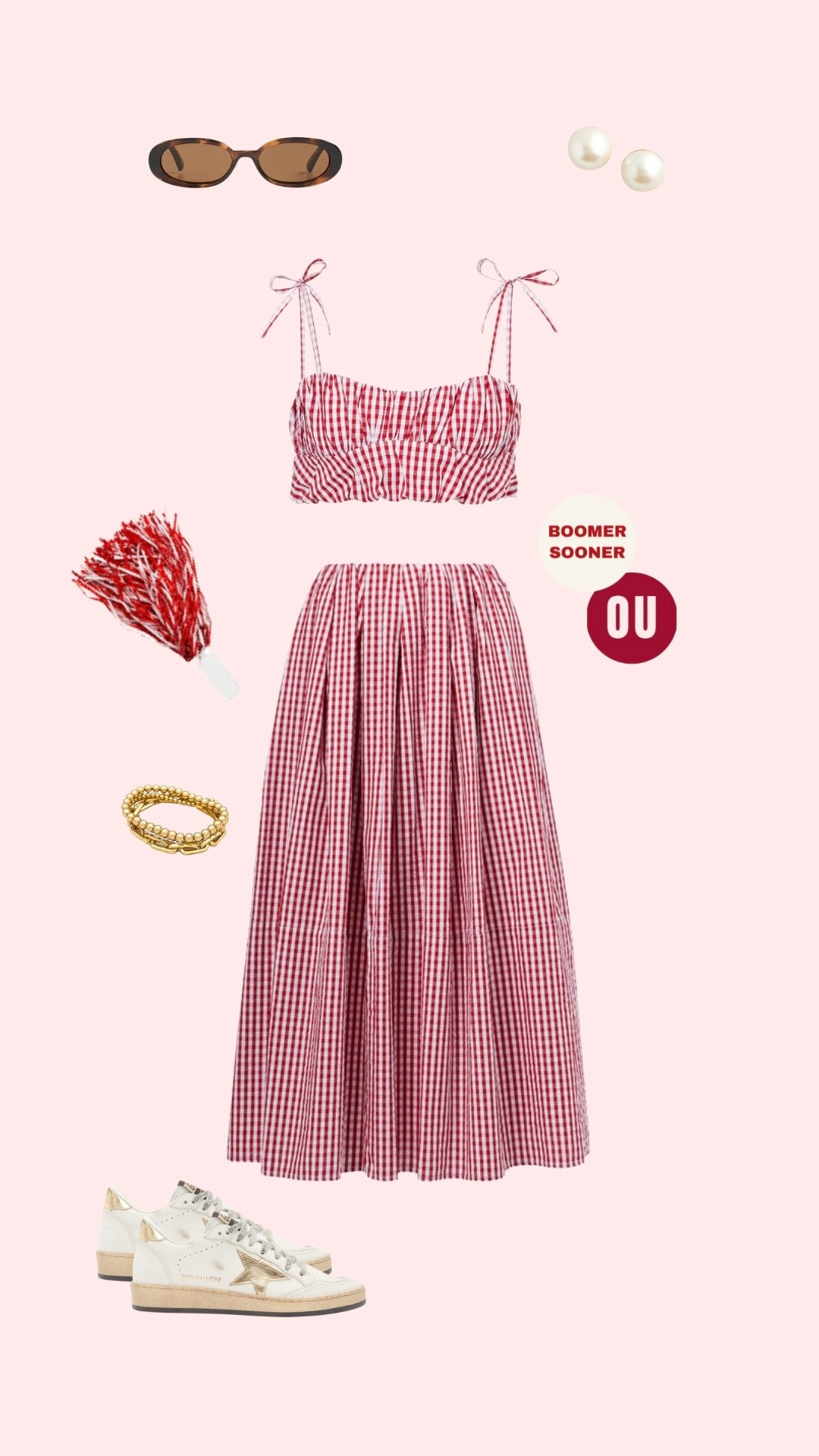 OU, Oklahoma red & white college football gameday outfit inspo!! ❤️❤️