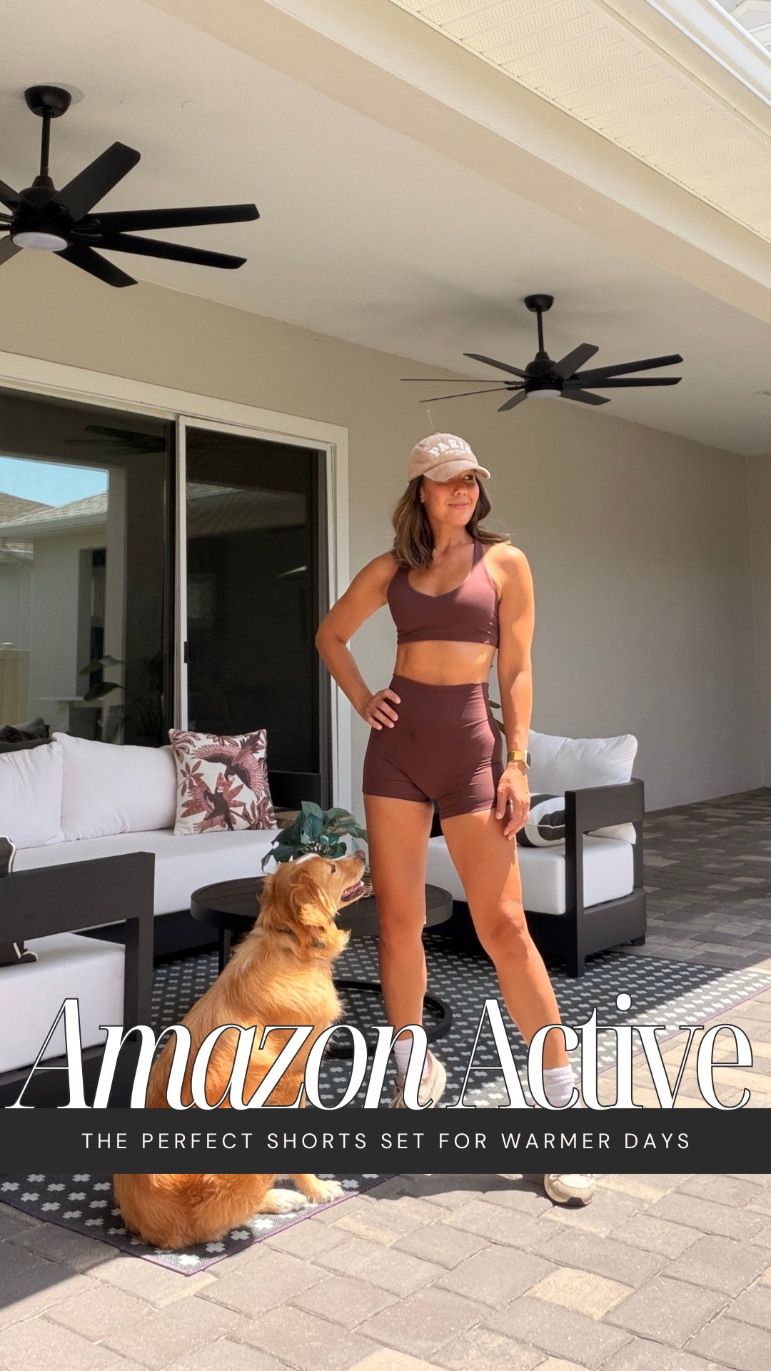 Amazon set I keep reaching for once it starts heating up—this one is so good ☀️

I got it in fudge brown (such a flattering neutral), but it comes in other colors too.

Cross back sports bra with a clean V neckline and adjustable twist-back detail that really shapes your back. Medium compression, buttery soft, and supportive without feeling restrictive.

Paired with the 4” high-waisted biker shorts—no front seam, sculpting V waistband, and they stay in place the entire workout.

This is exactly what I wear for Florida workouts—light, breathable, and moves with you.

#LTKfitnessgoals #LTKgrwm #LTKActive