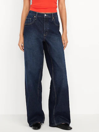 Mid-Rise Slouchy Wide-Leg Jeans | Old Navy (US)