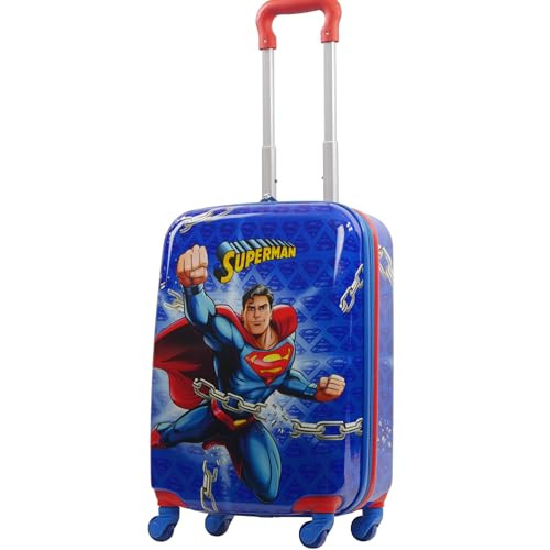 FUL DC Comics Superman 20.5 Inch Carry On Luggage, Hardshell Rolling Suitcase with Spinner Wheels, Blue | Amazon (US)