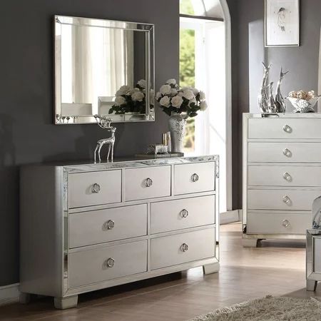 Acme Furniture Voeville II Platinum 7 Drawer Dresser with Optional Mirror | Walmart (US)