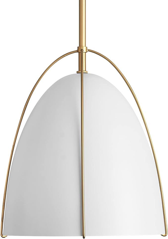 FookChak 10in Dome Pendant Light 1-Light Kitchen Pendant Lighting White Egg-Shaped White Pendant ... | Amazon (US)