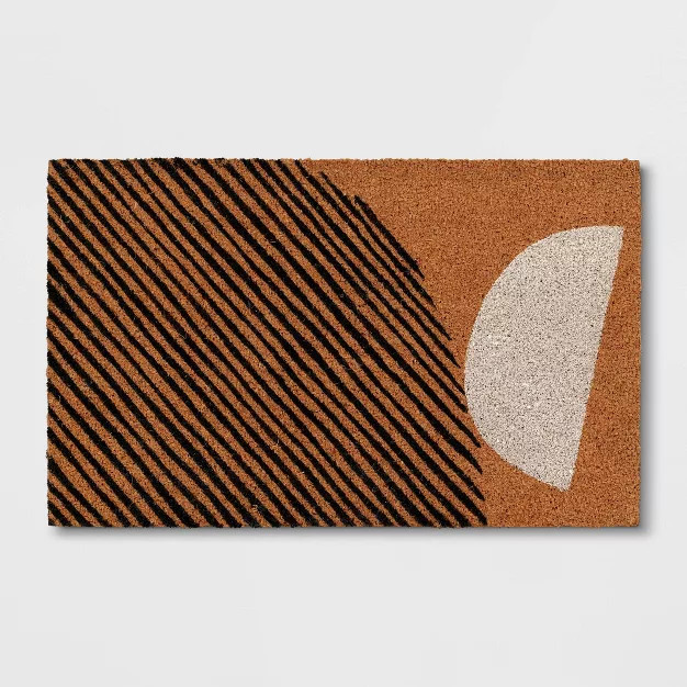 1'6" x 2'6" Outdoor Door Mat Black Lines/White Geo - Project 62™ | Target
