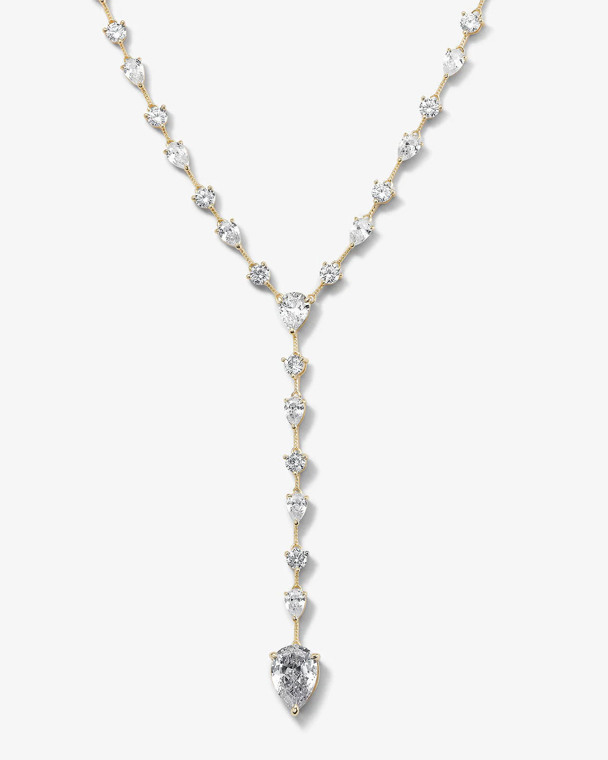 "F-ing Gorgeous" Lariat - Gold|White Diamondettes | Melinda Maria Jewelry