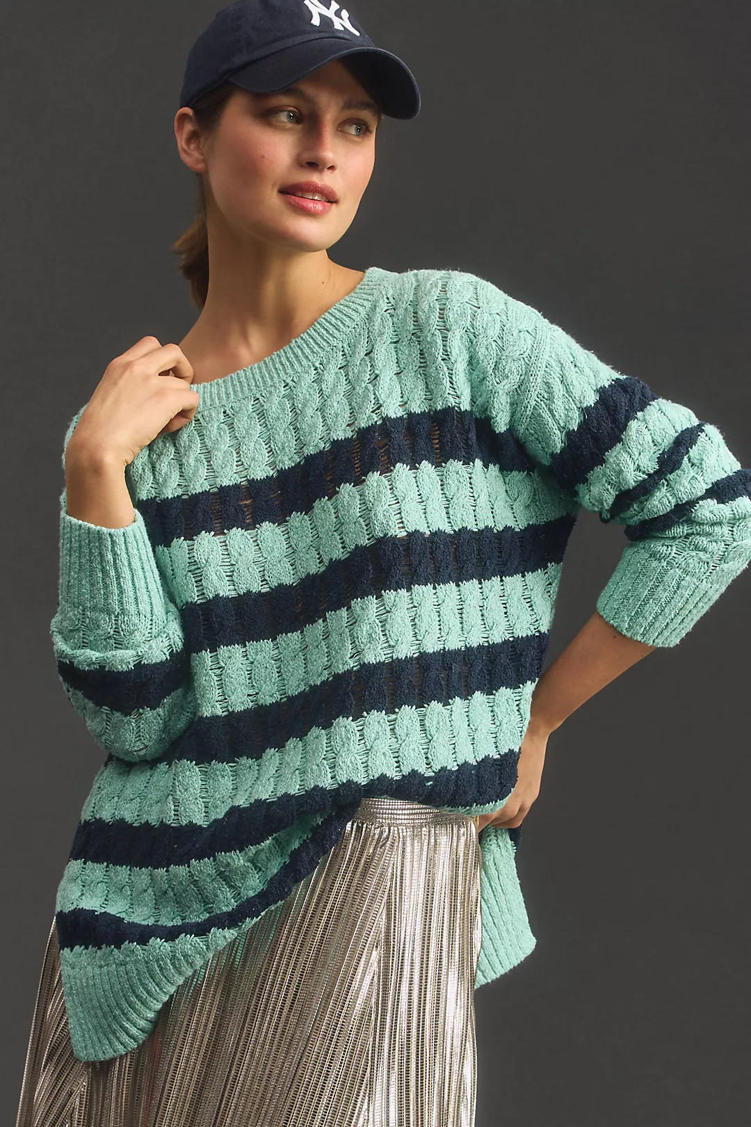 Pilcro Longline Stitch Sweater | Anthropologie (US)