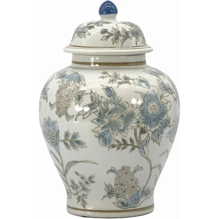 Galt International Classic Light Blue & White Flower Chinoiserie Jar 12" w/Lid - Ginger Jar, Tea ... | Walmart (US)