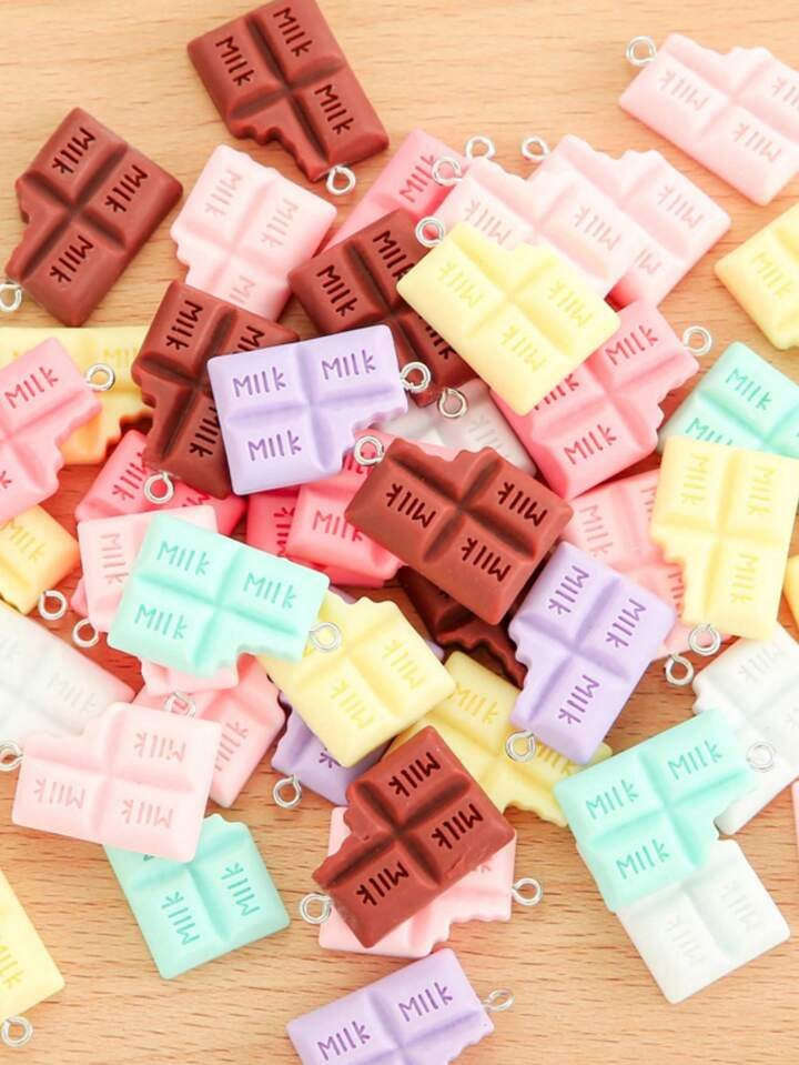 5Pcs Random Mixing Multiple Styles Chocolate Resin Earring Charms Diy Keychain Bracelets Pendant ... | SHEIN