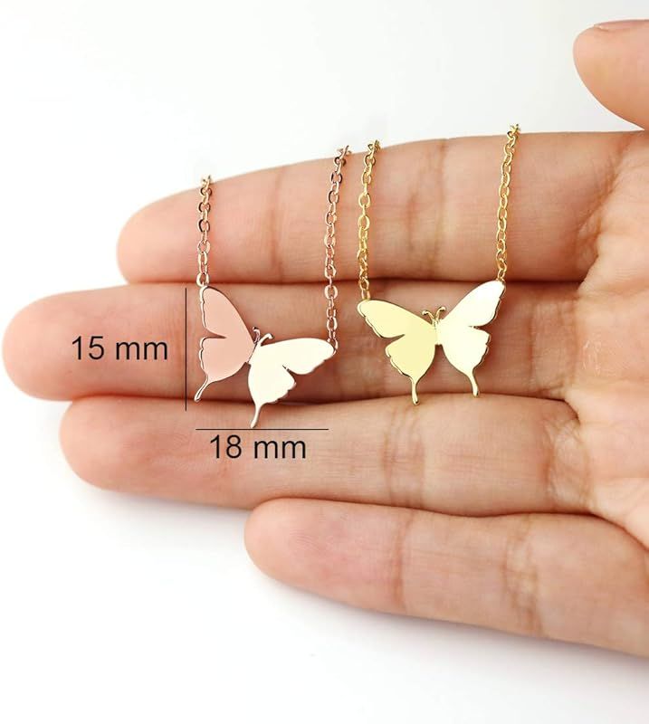 Mevecco Gold Dainty Initial Necklace 18K Gold Plated Butterfly Pendant Name Necklaces Delicate Ev... | Amazon (US)