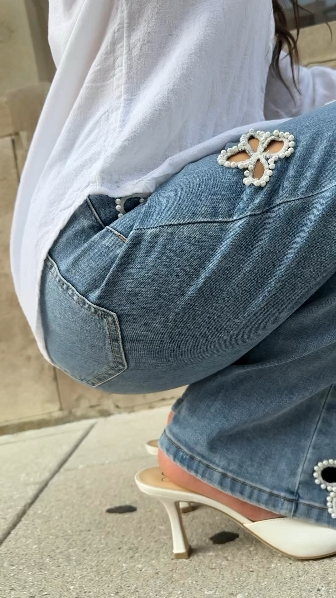 Outfit check, wearing the coolest pearl and floral embroidery jeans from @thenolishop. Comment “shop” for the link. 

#outfitcheck #summerfashion #jeansoutfit #denimfit #denimoutfit #summeroutfitideas #outfitideas #summerinspo #easyoutfitideas 

#LTKParties #LTKSummerEdit #LTKStyleTip