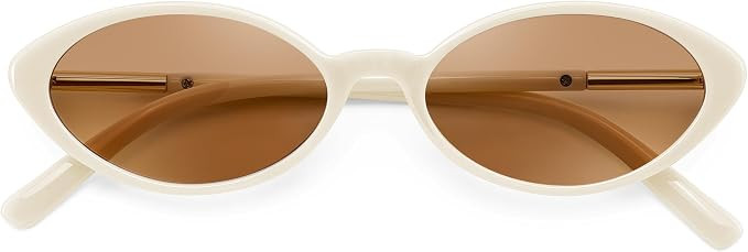FEISEDY Retro Oval Cat Eye Sunglasses for Women Trendy 90s Narrow Shades Chic Y2K Sunnies B0435 | Amazon (US)