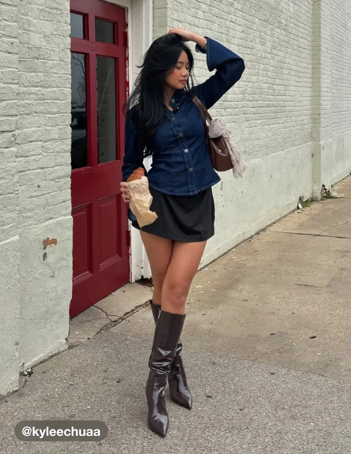 City Chic POINTED TOE STILETTO KNEE HIGH BOOTS For Work | Cider