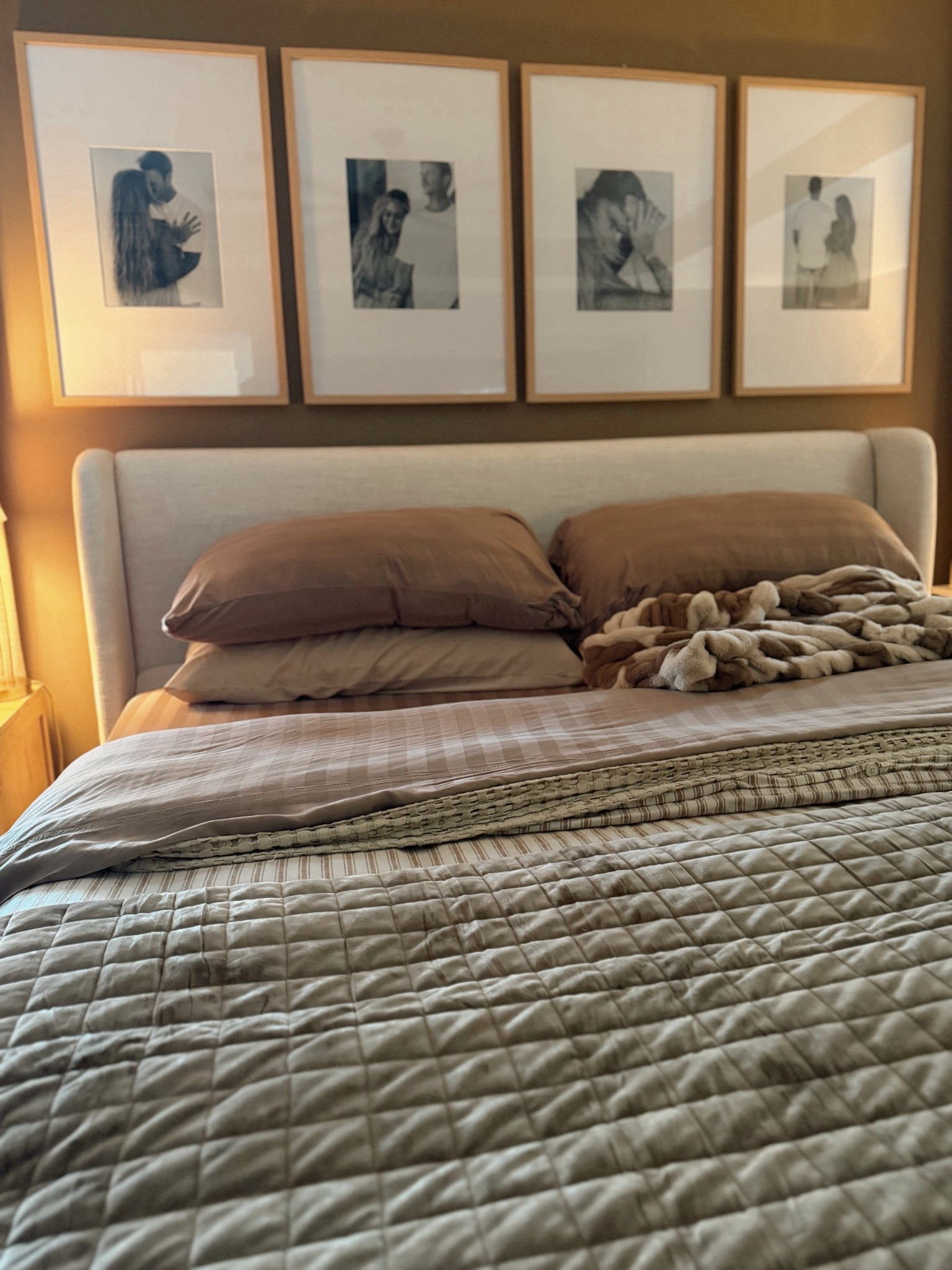 Our cozy bedding 🤎 might update for spring soon but we LOVE our space!!!! These sheets >>>> 

Our frames are 20x30 🖼️ they’re the best! 

Home / primary bedroom / bedding / amazon / Holley Gabrielle 

#LTKmorningroutine #LTKSeasonal #LTKHome