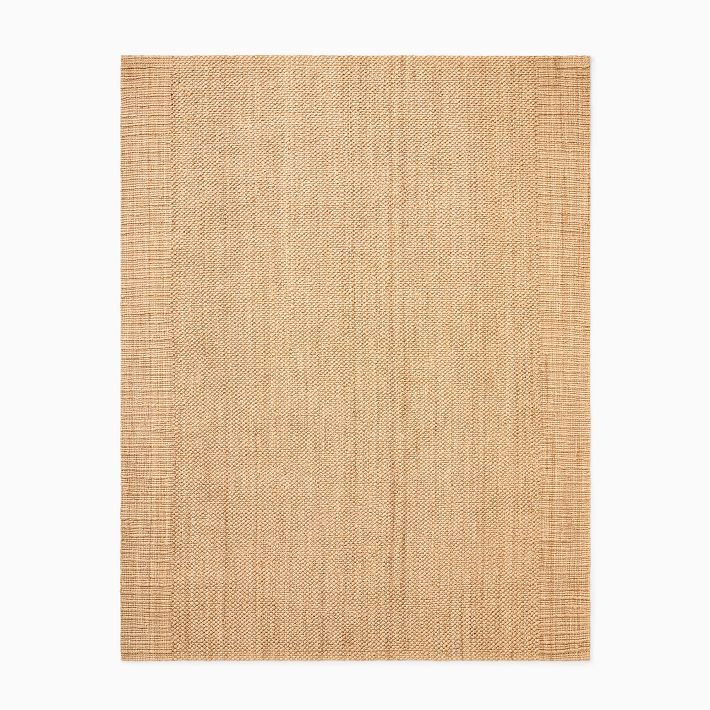 Jute Boucle Stripe Border Rug | West Elm (US)