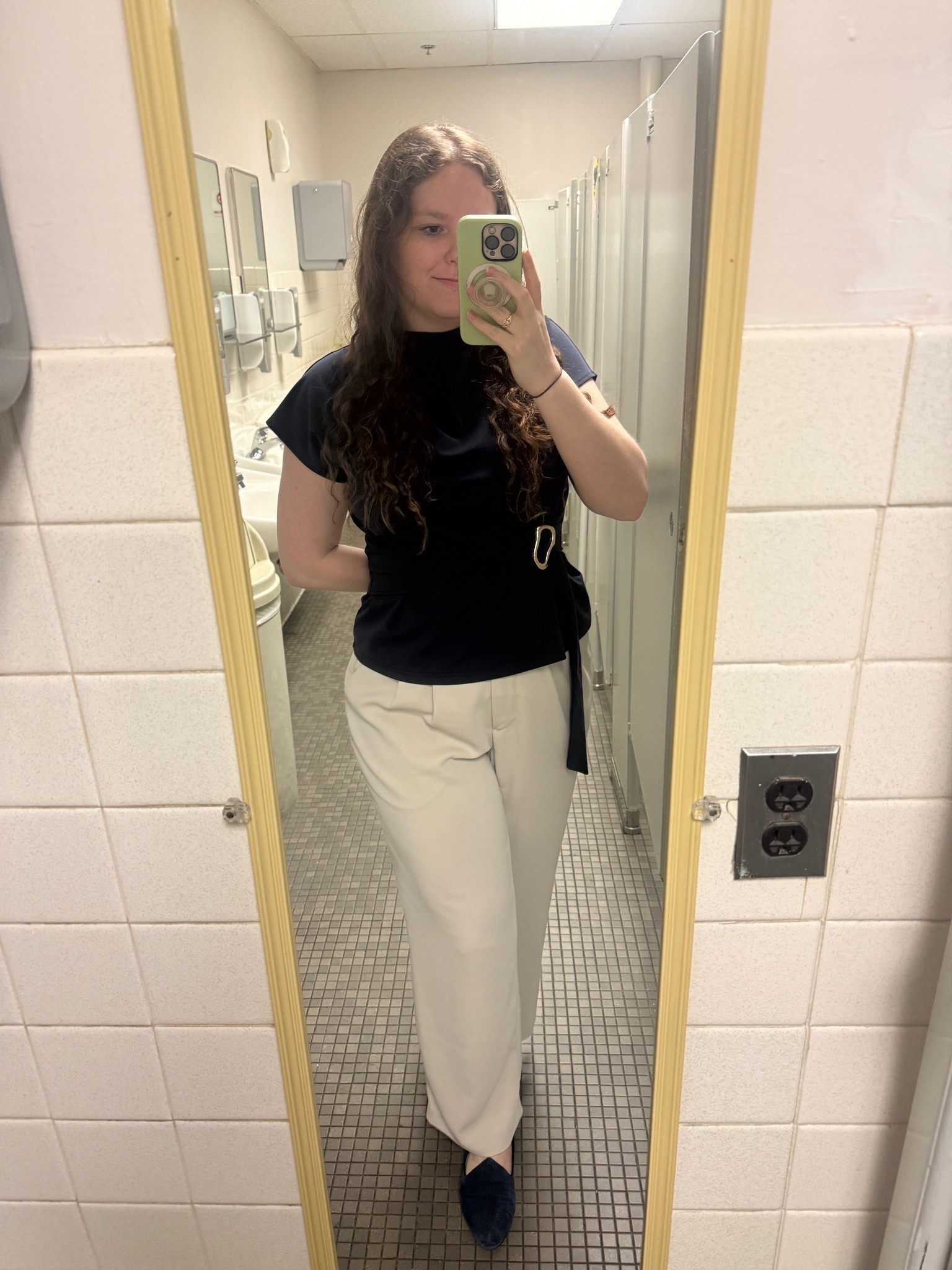 My favorite new top from Amazon! The gold hardware just elevates this top! I wore it with jeans and it looked amazing too. Paired these with my favorite summer work pants from Quince! Another great business professional outfit.

#LTKWorkwear #LTKMidsize #LTKootd