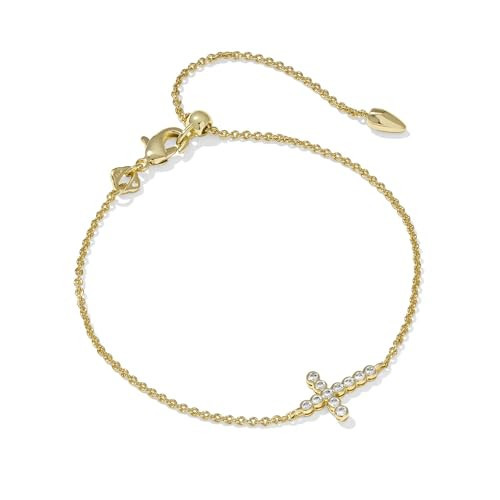Kendra Scott Cross Crystal Delicate Chain Bracelet in White Cubic Zirconia, 14k Gold-Plated Brass, Fashion Jewelry for Women | Amazon (US)