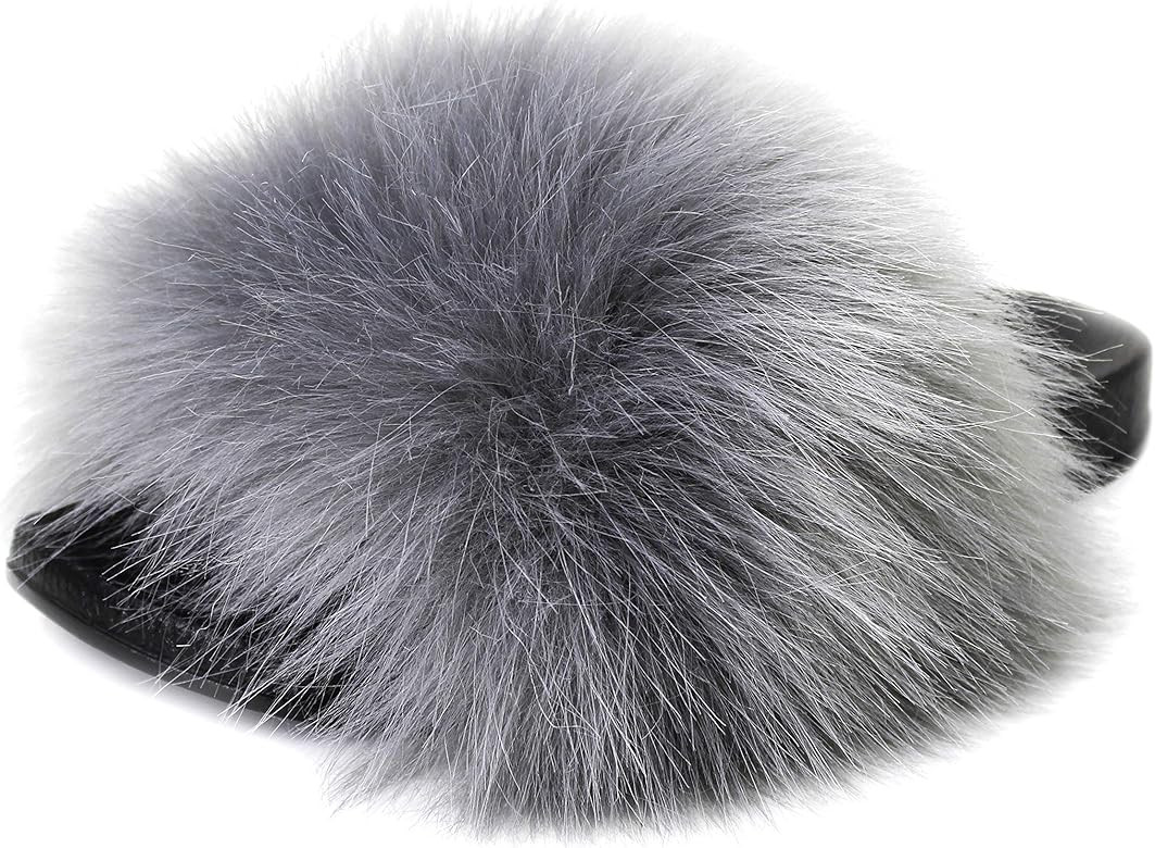 NewYouDirect Fur Slides for Women,Quality Long Fur Womens Slides Fuzzy Sandals Flip Flop Furry Slide | Amazon (US)