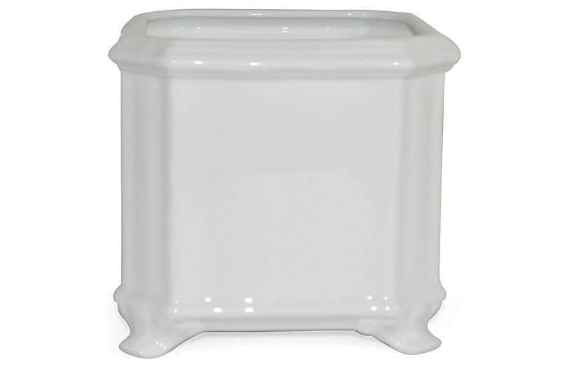 7" Solid Square Planter, White | One Kings Lane