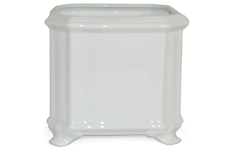 7" Solid Square Planter, White | One Kings Lane