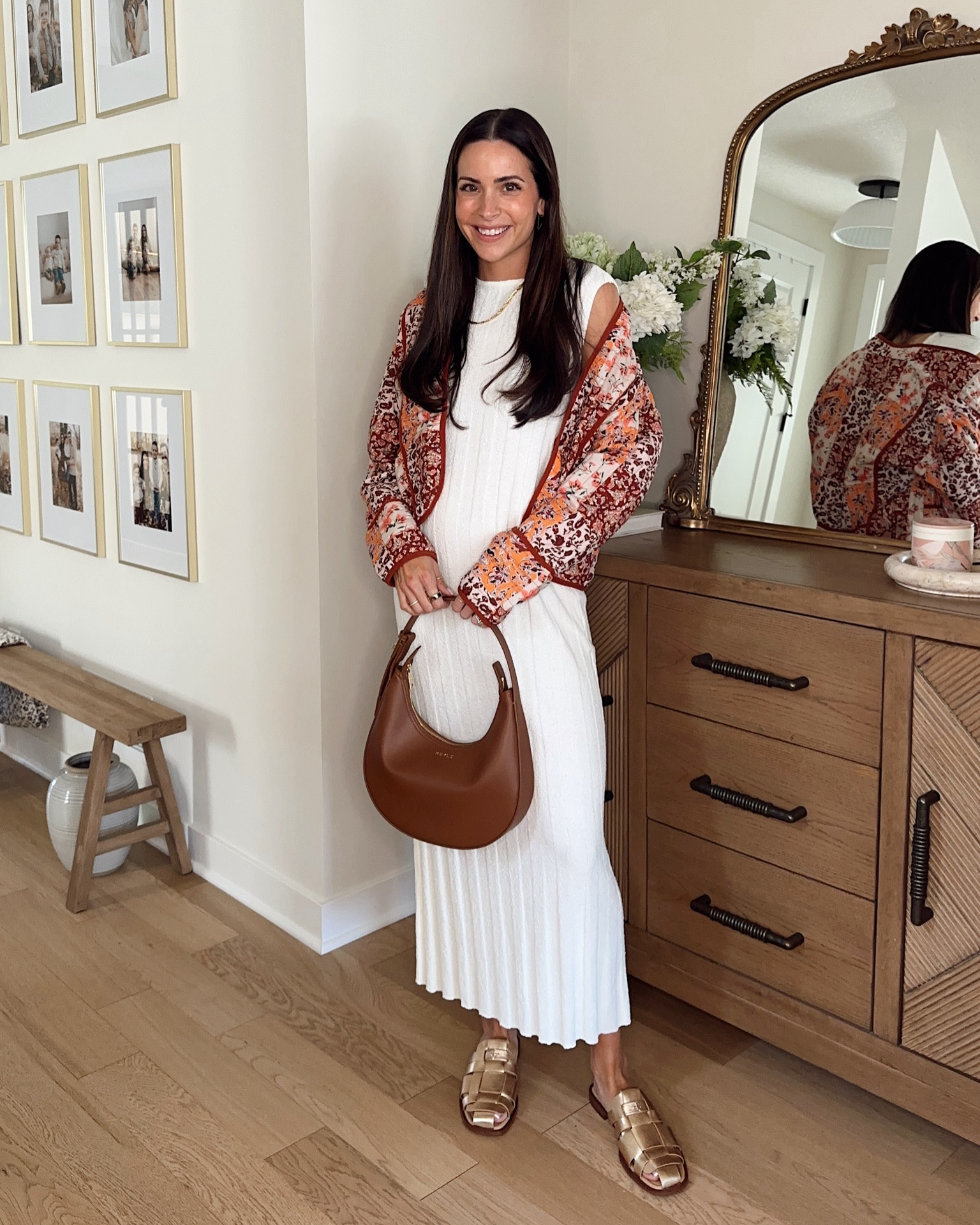 Amazon outfit 😍😍
Jacket: size up!! I sized up 2x to a L 
Dress: true to size (S) bump friendly 🤰🏻
Mules: true to size (comfy!) 

Amazon fashion outfits / pregnancy style / maternity outfits 

#LTKItBag #LTKFindsUnder50 #LTKBump