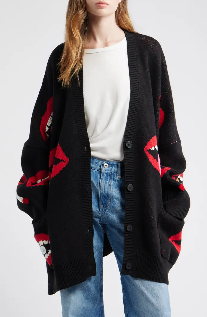 Dressed in Lala Smoking Mouth Oversize Cardigan | Nordstrom | Nordstrom