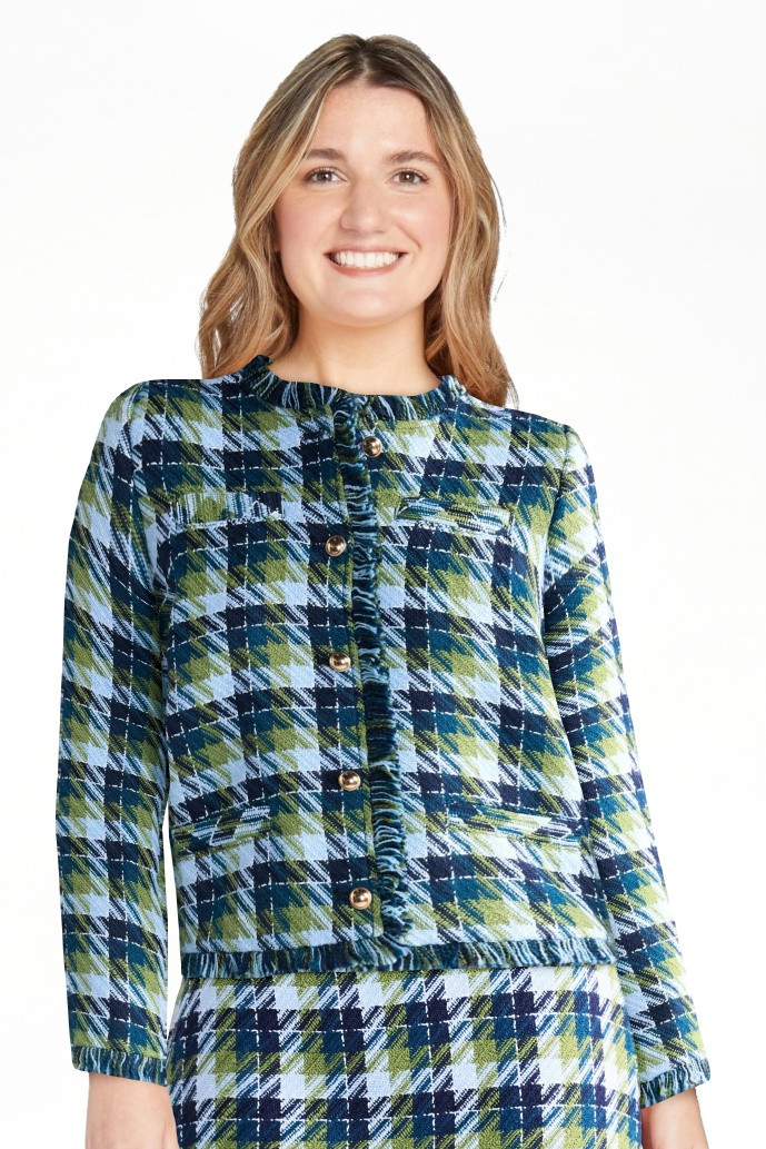 Free Assembly Women's and Women's Plus Cropped Tweed Jacket with Fringe Trim, Sizes XS-4X | Walmart (US)