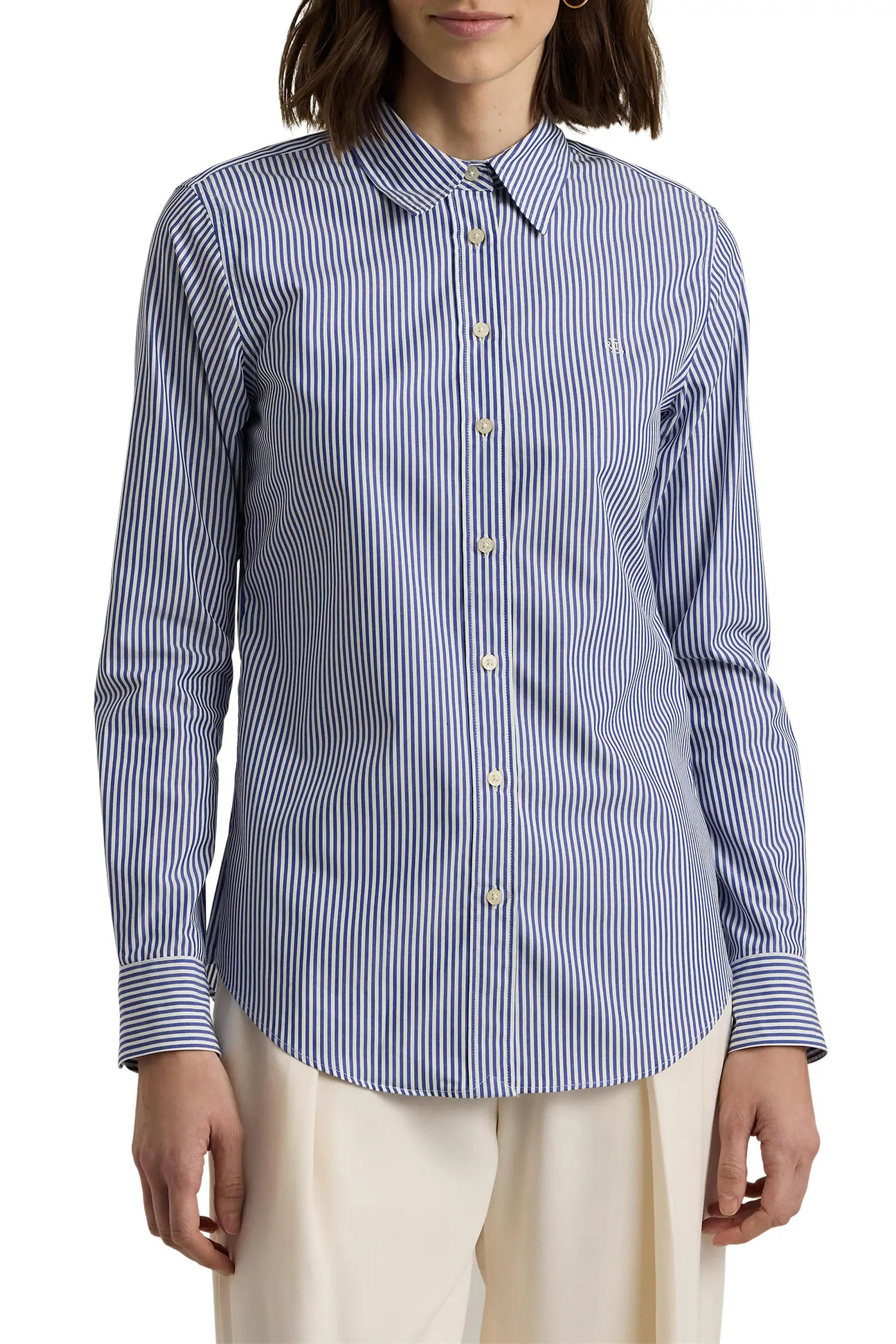 Stripe Easy Care Cotton Shirt (Women) | Nordstrom | Nordstrom
