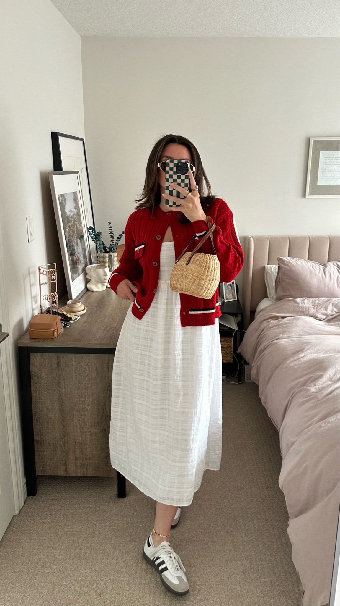 spring outfit, white dress, coastal granny, adidas sambas, red cardigan, samba dupes, capsule wardrobe, graduation dress, summer outfit, coastal style

#LTKcanada #LTKsummer #LTKstyletip